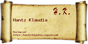 Hantz Klaudia névjegykártya